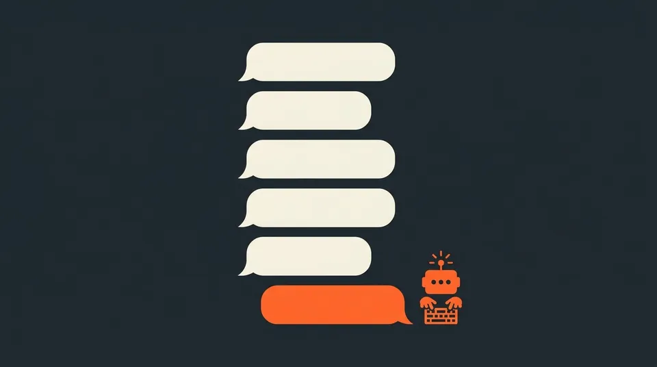 Illustration of a chat conversation answered by an AI assistant